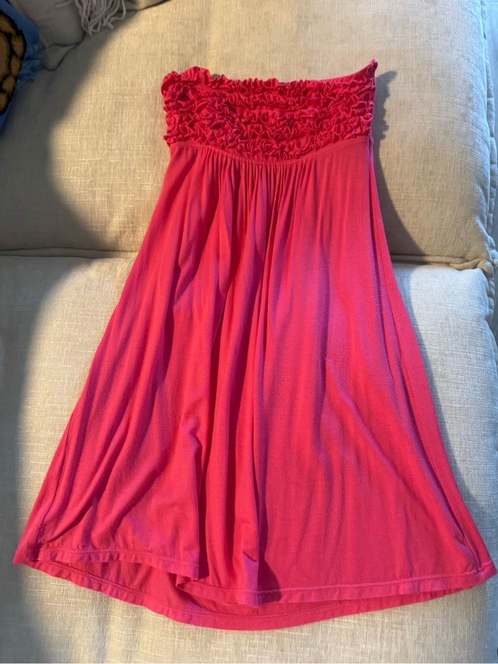 Victoria's Secret Girls Hot Pink Strapless Ruffle Top